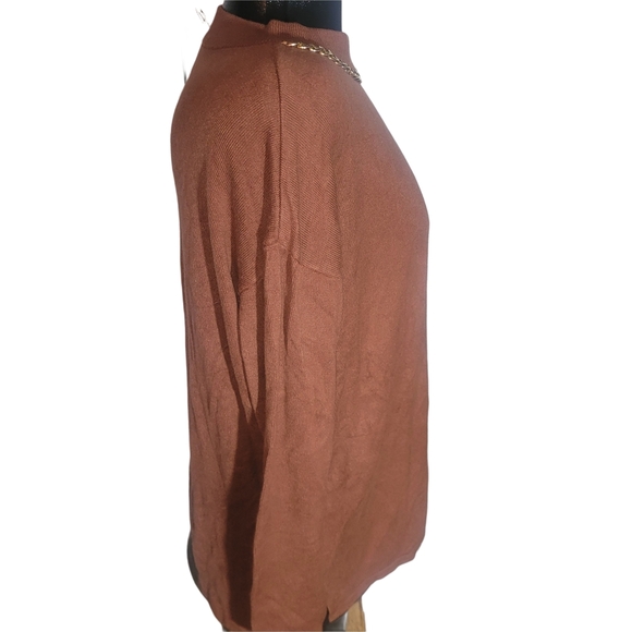 Laura Brown Chain-Detail Women's Light Sweater M - Picture 3 of 6